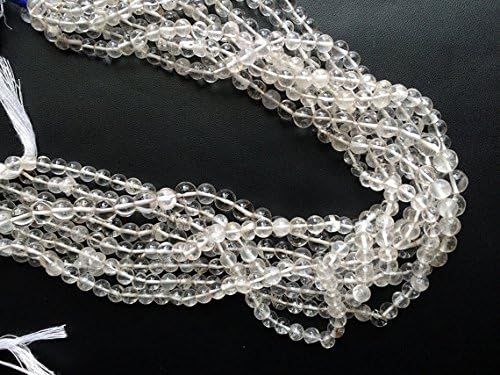 13 inch natural beads strand of 5-11mm smooth round crystal quartz gemstone beads for DIY jewelry - necklace, bracelet, earring, ring.