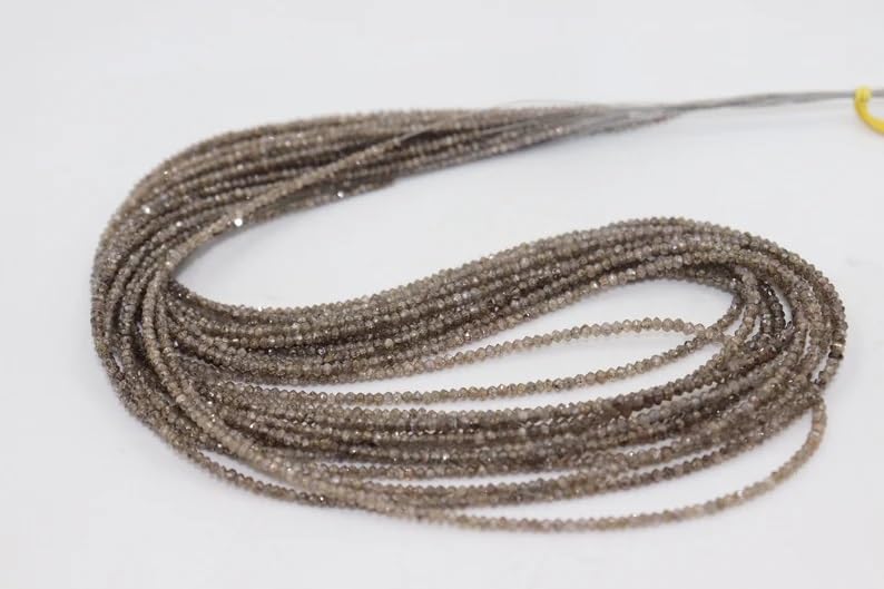 Natural Champagne Diamond Faceted Rondelle Beads 1.8-2 mm Diamond Rondelle Beads AAA+ Brown Diamond Beads Lb Color Strand