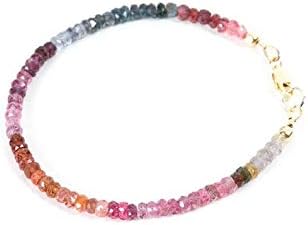 Jewelry Multi Colored Spinel Delicate Bracelet, Genuine Spinel Gemstone Bracelet, Gemstone Handmade Jewelry