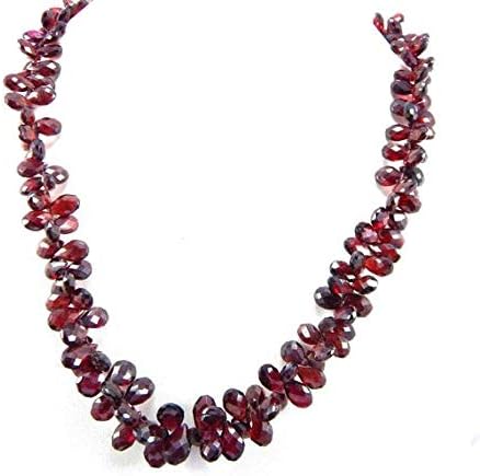 Red Garnet Briolette Faceted Pear Drops AAA Quality 18.5 Inches- - AAA - Size 5x8To7x12 mm Code-HIGH-47197