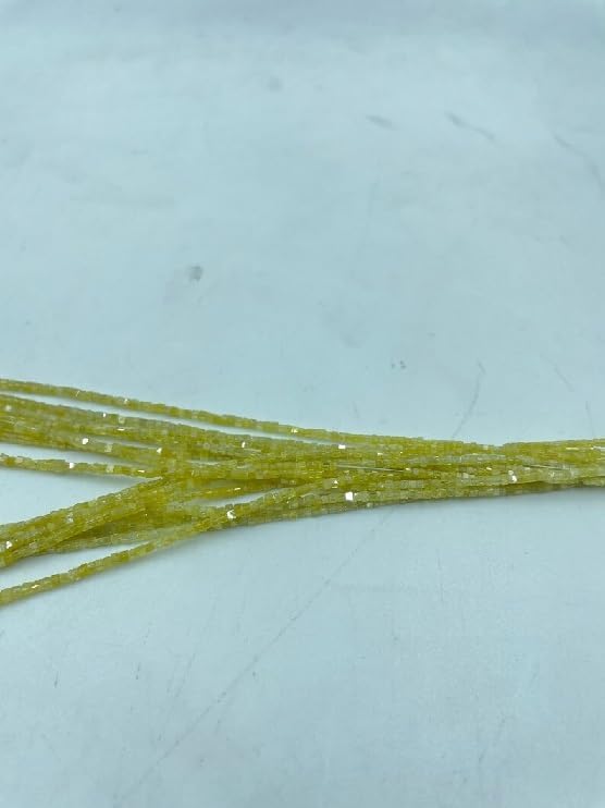 Natural Yellow Diamond Faceted Box Shape Beads 2-2.5mm Fancy Faceted Box Diamond Faceted Cubes AAA+ Yellow Diamond Cube Faceted Box
