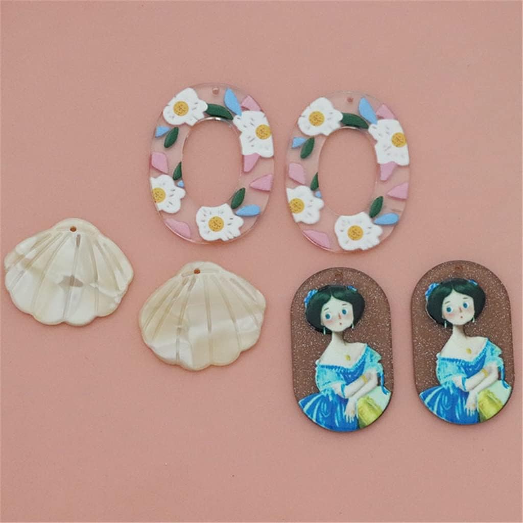 SIDUFHAOPKLL Lovely Acrylic Painted DIY Phone Case Earrings Handcrafted Material Kit Accessories(Black)
