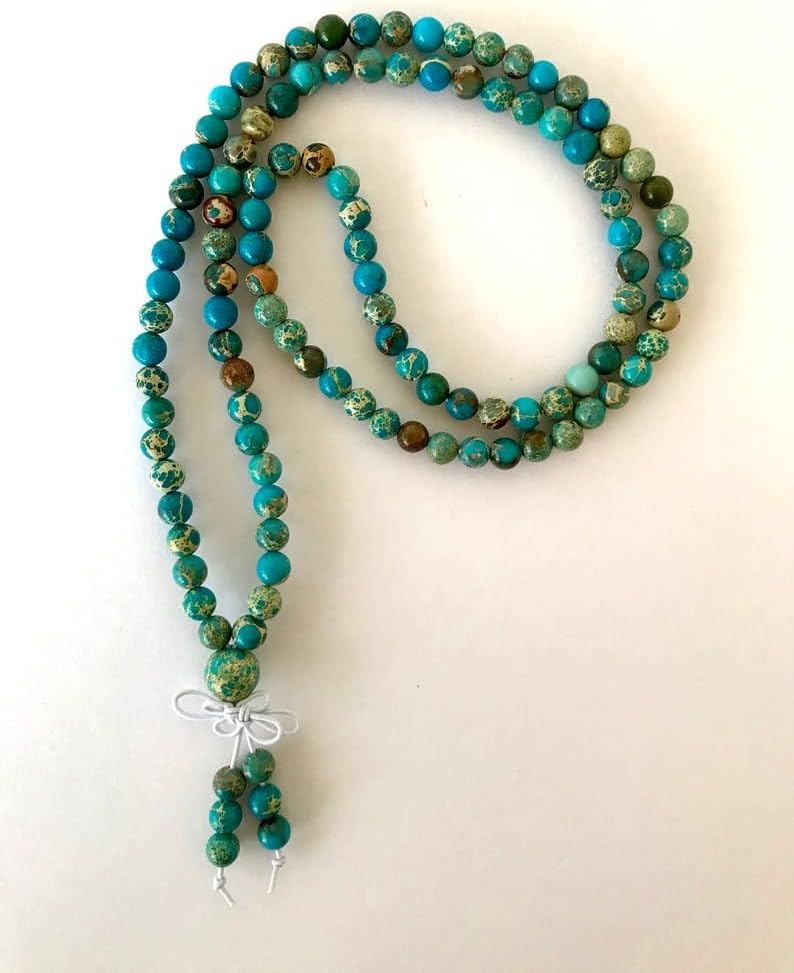 Natural Emperor Jasper 6mm 108 Mala Beads, Spiritual, Meditation Beads, Reiki, Japa Mala, Buddhist Prayer Beads, Yoga Bracelet, healing beads LKMALA-RRGU-1262