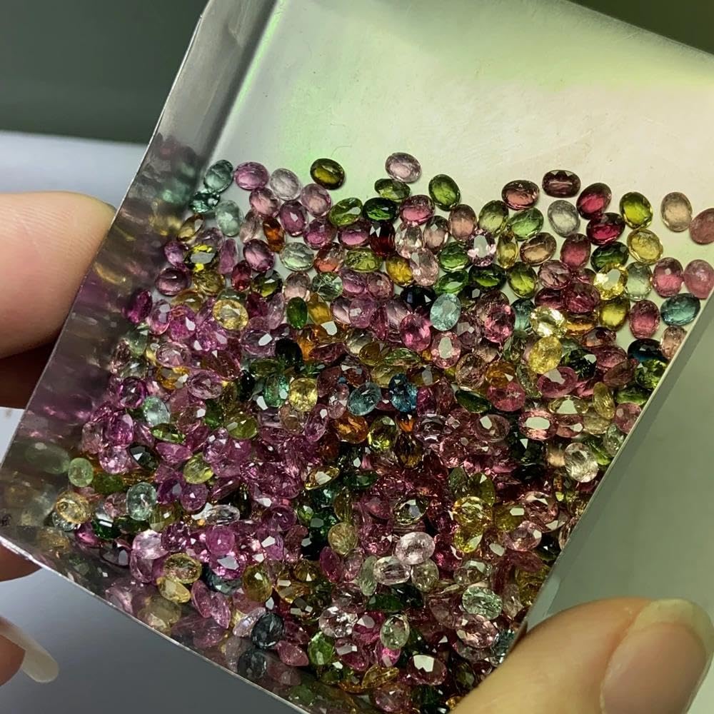 Natural Tourmaline Loose Gemstones Mixed Colors Oval Shape for Jewelry Making