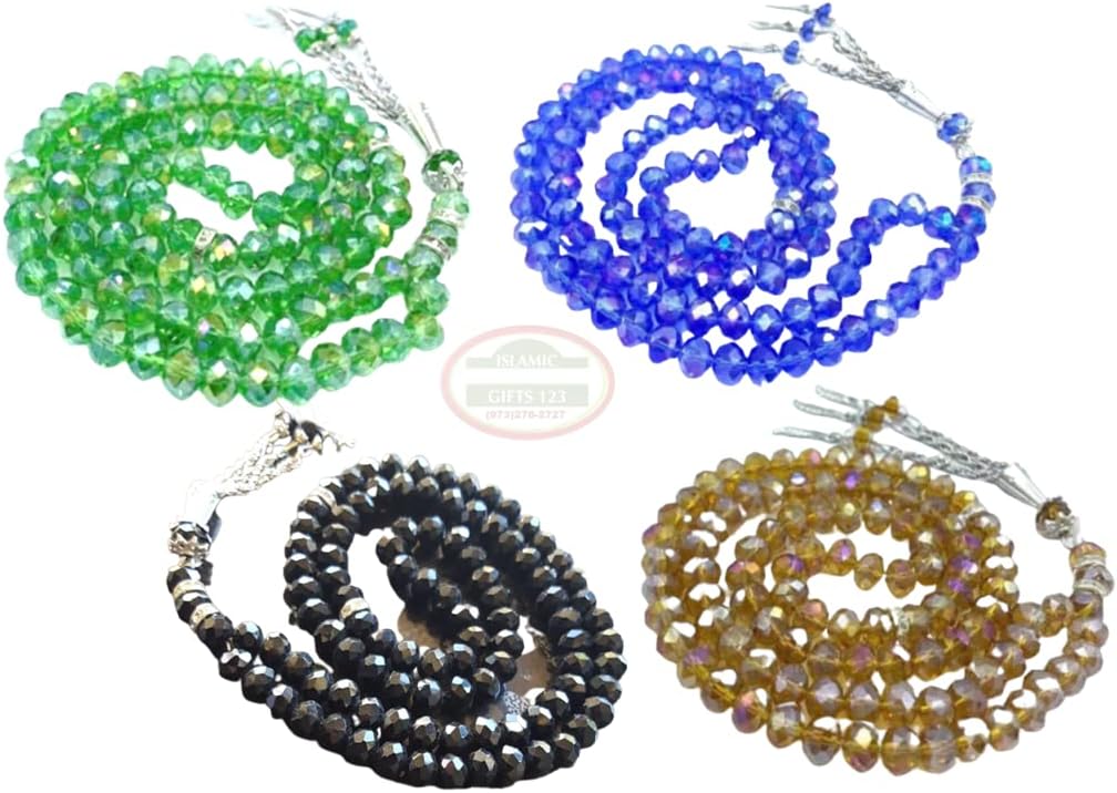 Muslim Prayer Beads [48 Pack] Islamic Prayer Beads 99 Tasbeeh Counter misbaha Islamic Favors Islamic Wedding Favors Crystal Prayer Beads Crystal Rosery