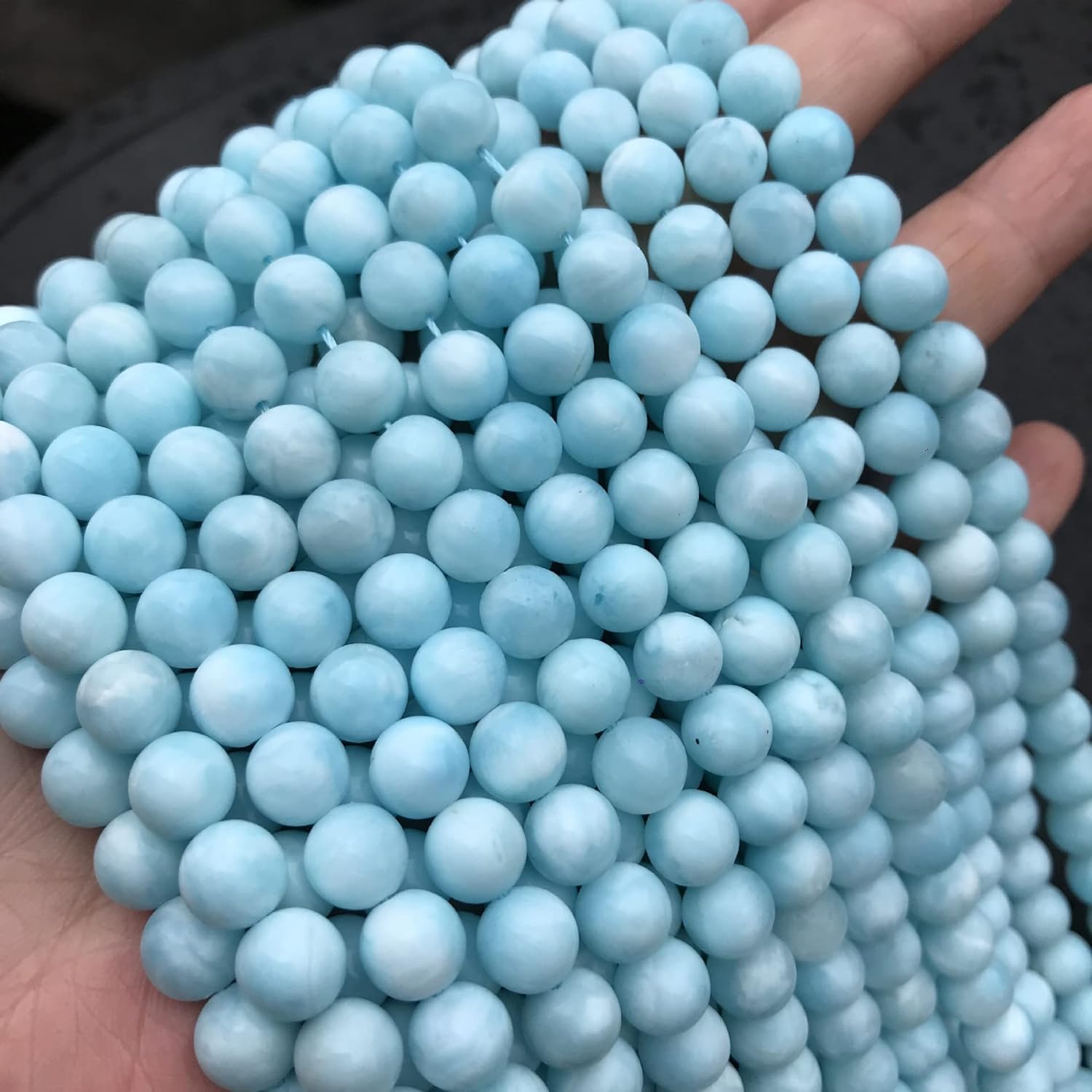 GENERIC Hanhtatsu, AAAAA Ocean SEA Stone Round Loose Spacer Beads Strand Size for Jewelry Making Bracelets - (Color: Blue/Item Diameter: 12mm)