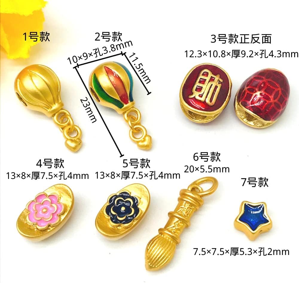 Gold Spacer Beads Wenchang Pen Sand Pendant DIY Accessories String Necklace Jewelry