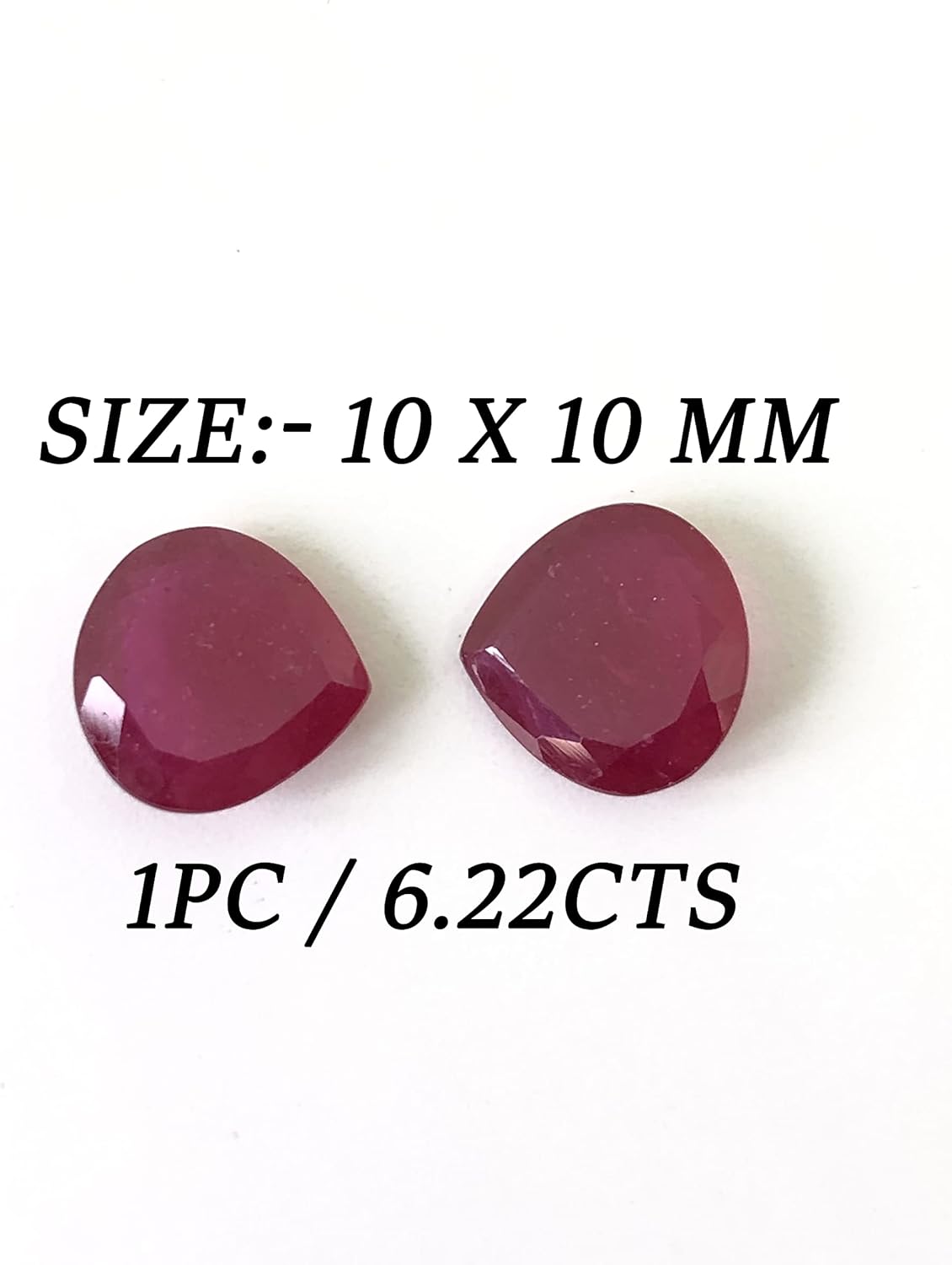 6.22 Ct Pair Deep Red Ruby Heart Shape Size 10 mm Cut Faceted Attractive Quality Fine Loose Gemstone Best For Making Jewelry Earring