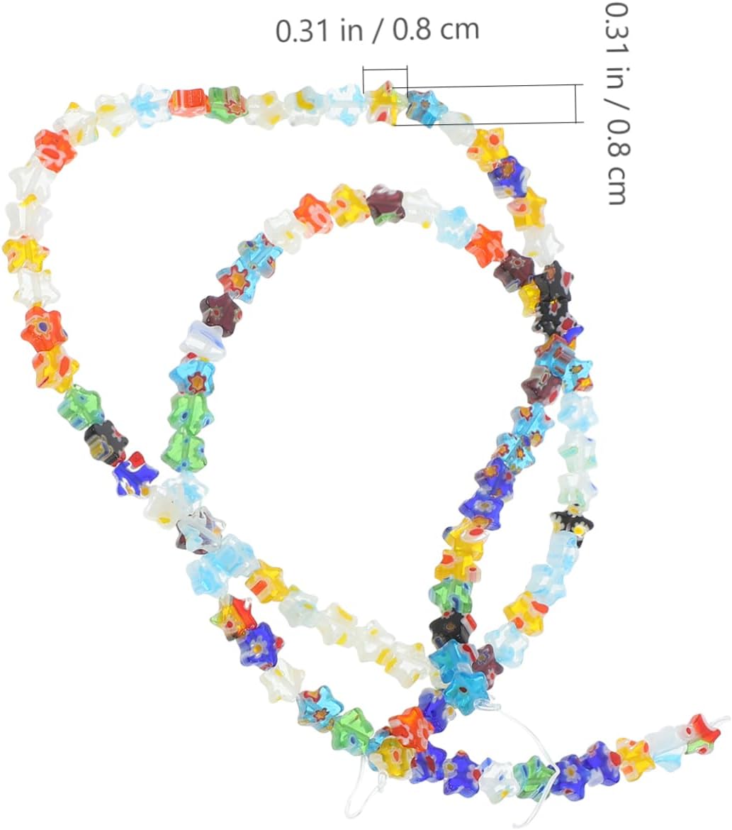 2 Strings Pentagram Beading Jewlery Beads for Bracelets Jewelry Earrings Earring DIY Beads Decorative Beads Bracelet Making Kit Loose Beads Glass Spacer Beads Manual