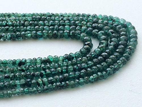 16 inch Strand Natural Emerald 2.5-4.5 mm rondelle Faceted Beads for Jewelry - Emerald Beads, Emerald Faceted rondelle Beads, Emerald Necklace, Original Emerald, 2.5mm to 4.5mm, 16 inch Strand