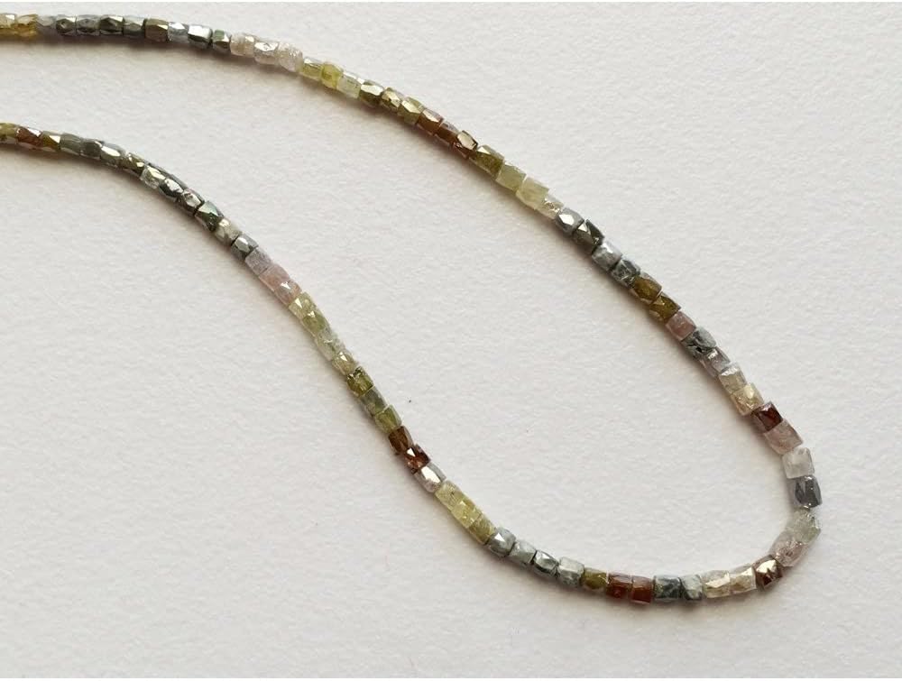 1.5mm-2.5mm Multi Sparkling Diamonds Pipes, Diamond Faceted Pipes, Conflict Free Multi Diamond Beads For Jewelry (4IN To 16IN Options), 1.5 MM - 2.5 MM