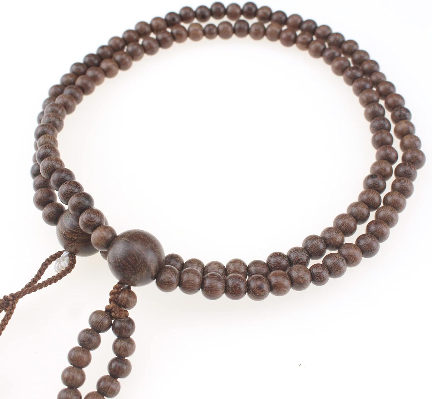Nichiren Buddhism Soka Gakkai SGI Rosary Beads, Traditional Japan Handmade Prayer Beads, Phoebe Sheareri Zhennan Wood Beads, Brown, 1.2 feet