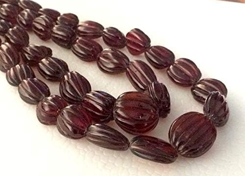 20 Inch Hessonite Garnet Hand Carved Beads, 11-19mm Natural Hessonite Garnet Nugget Beads, Hessonite Garnet Necklace, 40 Pcs