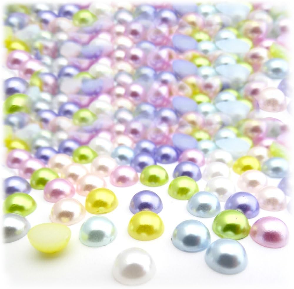 The Crafts Outlet 10,000pc Pearl Finish Half Dome Beads, Round, 7mm, Pitch Black