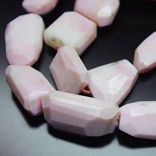 BEADS GEMSTONE Peru Pink Opal Faceted Tumble Nugget Gemstone Loose Craft Beads Strand 10 Inch Long 19mm 31mm Code-HIGH-20763