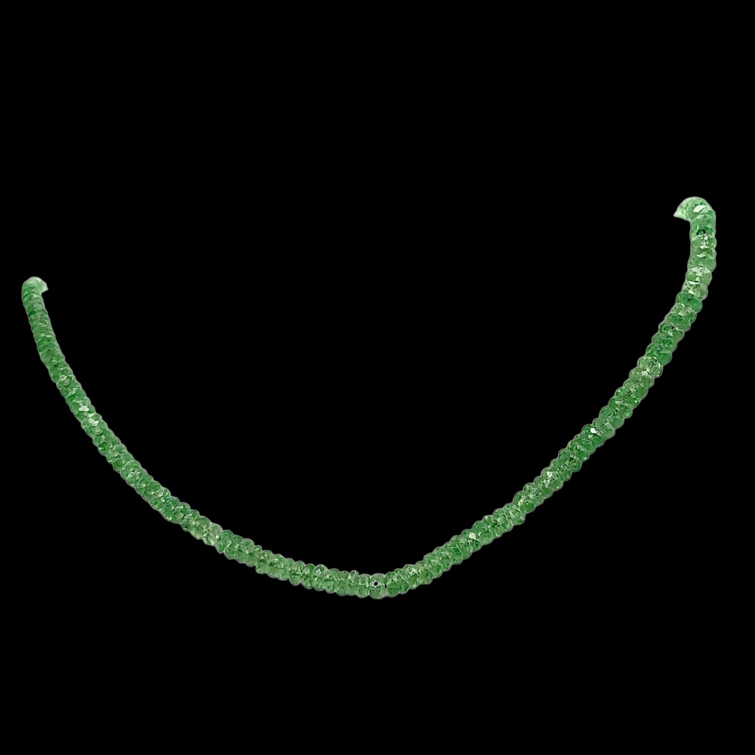 Tsavorite Garnet Faceted Roundel Bead Strand for Jewelry Making
