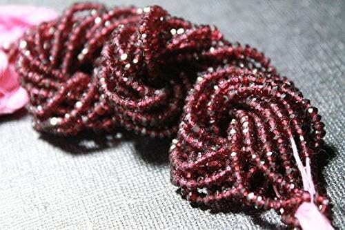 5 strings rhodolite garnet roundel faceted 3 to 3.50 mm,