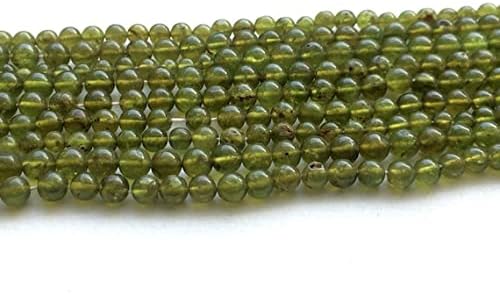BEADS GEMSTONE 5 Strand Natural Vessonite Beads, Plain Green Vessonite Round Beads, Vessonite Necklace, 4.5-5mm Beads Code-HIGH-17819