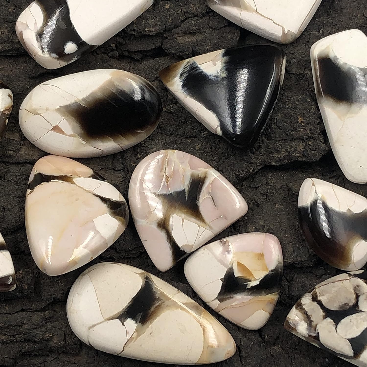 Natural PEANUT WOOD JASPER Gemstone Loose Cabochon Lot For Jewelry Making, Loose Gemstone For Ring, Earring & Pendant Necklace, Jewelry Making Cabochons, Healing Gemstones