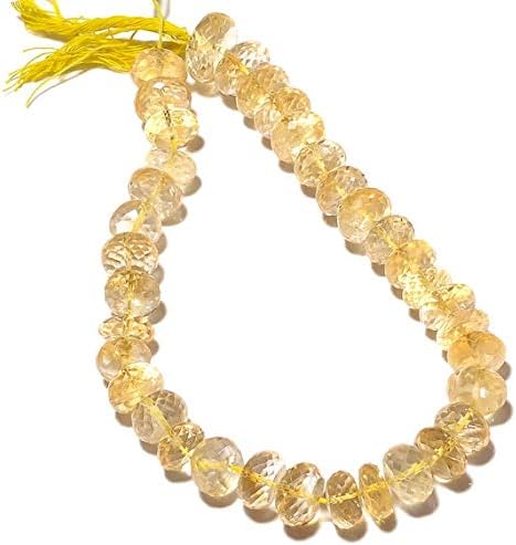 Faceted Citrine Rondelles, Huge 11mm Citrine Beads Strand 5 Inches Code-HIGH-49447
