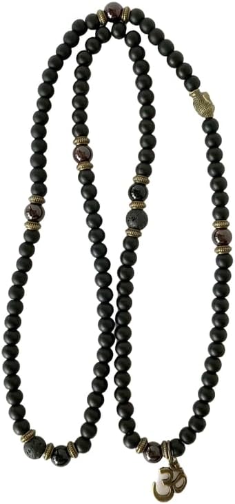 Frosted Onyx Stone Mala Beads, 108 Mala Necklace, Knotted Mala, WWG Necklace, Yoga Jewelry Meditation Beads Spiritual Jewelry Boho Jewelry, 34inch, Gemstone