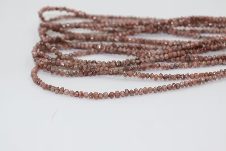 AAA+ Natural Pink Diamond Uncut Beads 3 mm Conflict Free Diamond 3.5mm Pink Rough Diamond Bead Pink Diamond Chip