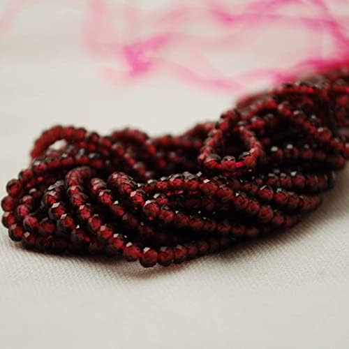 13 inch Strand of Natural gem Garnet, 8x6mm rondelle Faceted Beads for DIY Jewelry Making. | Beads_03731