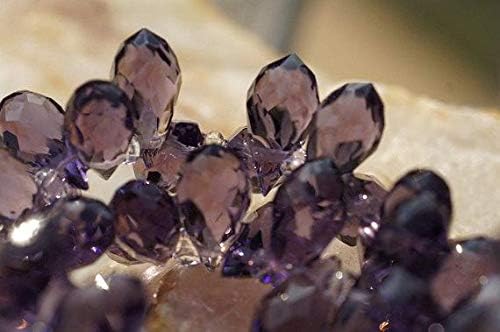 faceted crystal glass amethyst briolette, 11.5x 6 mm wire wrapped briolette, jewelry supplies 4