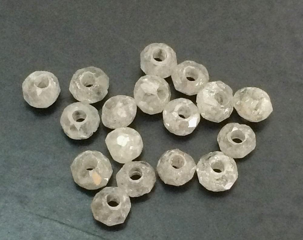 3mm Gray White Sparkling Diamonds, Faceted Diamond Rondelle Beads, 0.7mm Hole Size Faceted Diamond For Jewelry (1Pc To 10Pc Options) - DS161, 3 MM Approx.