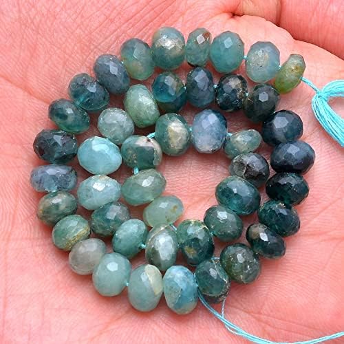 13 inch Strand of Natural gem Grandidierite, 7-8mm rondelle Faceted Beads for DIY Jewelry Making. | Beads_03687, as per photo