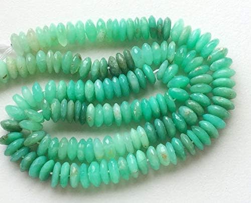 1 Strand Natural Chrysoprase German Cut Rondelles, Chrysoprase Necklace, Chrysophase Saucer Beads, 7.5mm, 9 Inch Code-HIGH-19179