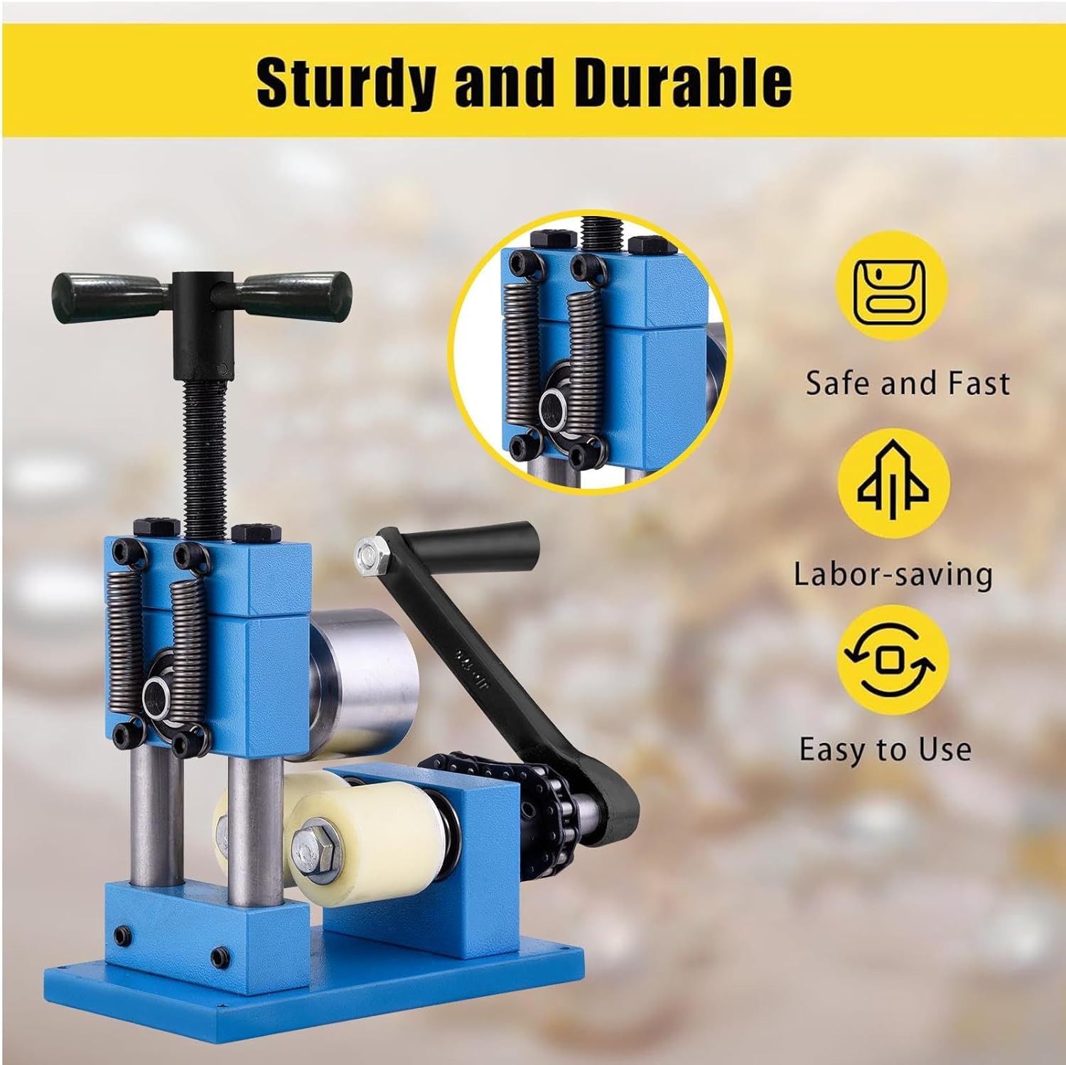 Hand Crank Ring Bending Machine | Multi-Functional Jewelry Press Rolling Ring Tool | Hand-Cranked Metal Processing Maker Crafts Tool for Aluminum Copper Silver Earring