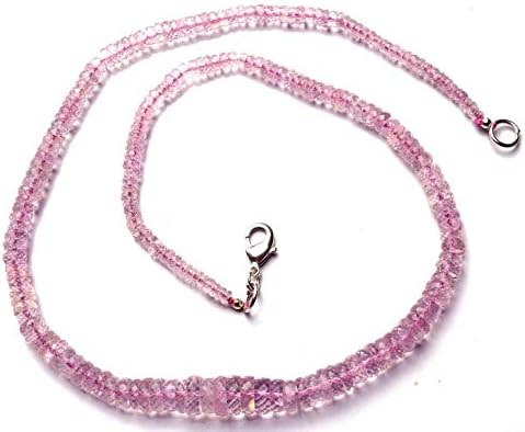 Natural Gemstone Morganite (Pink Beryl) 4 to 8MM Faceted Heishi Beads 16 Inch Full Strand Super Rare AAA Quality Peachy Pink Color