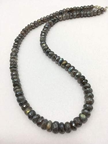 labradorite coated faceted rondelle 6 to 7 mm 16