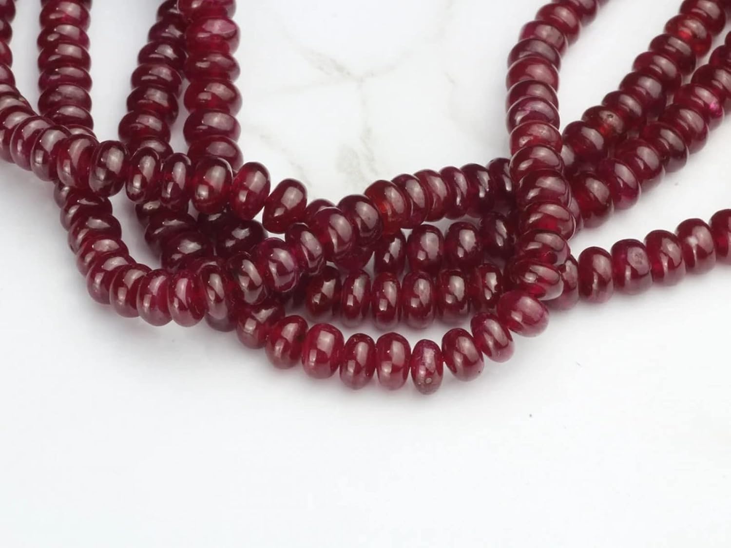 1 Strand AA Red Ruby 4mm Smooth Rondelles 16