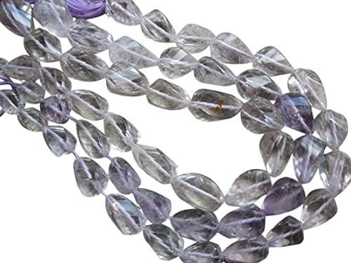 13 inch Strand of Natural gem Amethyst, 6-12x9-18mm Twisted Drop Faceted Beads for DIY Jewelry Making. | Beads_03877