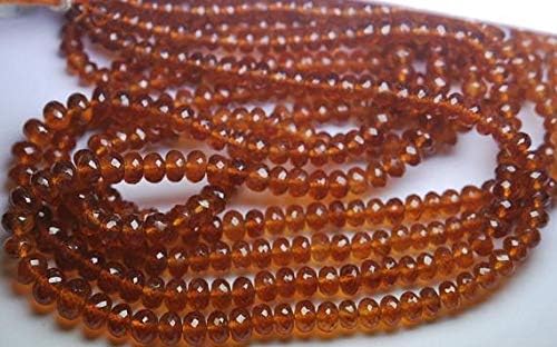 14 Inches Super Large Orange Hessonite Garnet Faceted Rondelles,5-6mm Code-HIGH-64723