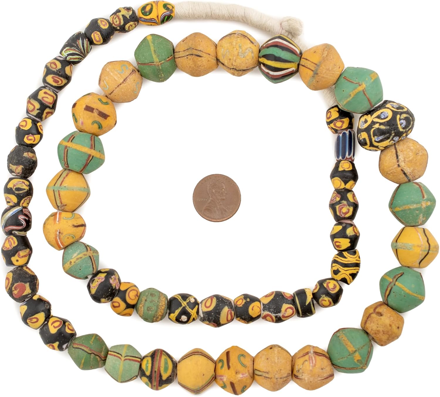 The Bead Chest Fancy Antique Venetian King Beads: Authentic Glass Bicones from West Africa, Multicolor