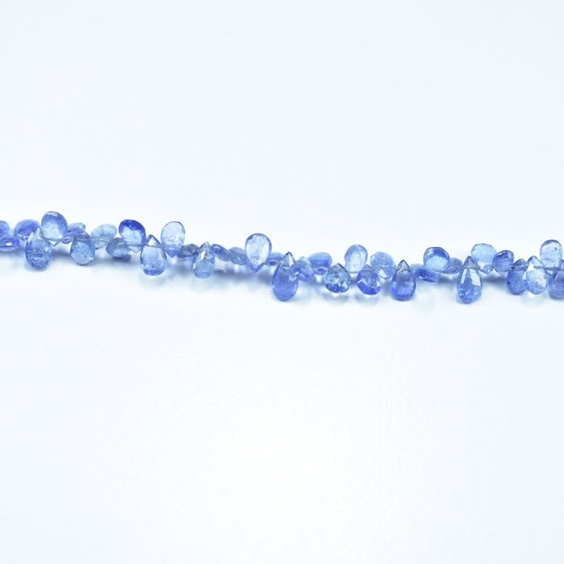 Natural Tanzanite pear Faceted Beads 3.5X5.5-4X6.5mm 8 inch Long String Jewelry Making Gemstone Beads for Necklace Bracelet