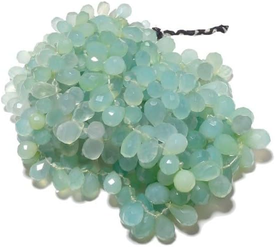 13 inch Strand of Natural Chalcedony 17x11-8x5mm Teardrop Faceted briolette Beads for DIY Jewelry Making. |BRIO_02068