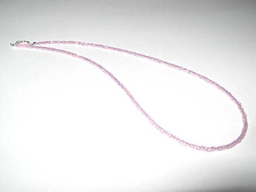 925 sterling Silver Bridesmaid Jewelry 3mm stacking Pink Pink Zircon Necklace Rondelle, Faceted 18