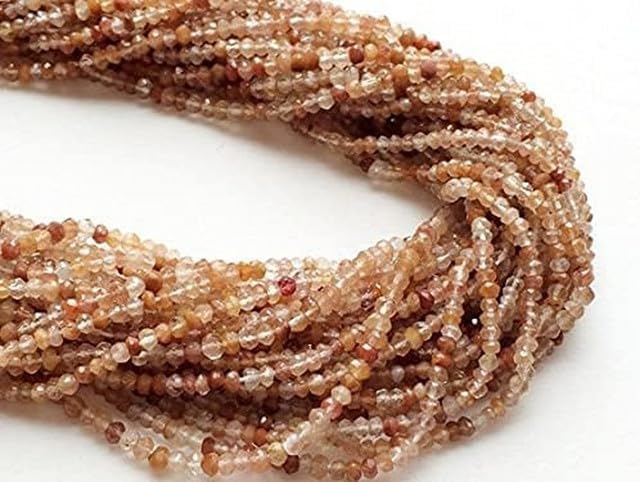 Natural Red Rutile Quartz Beads, Red Needles Faceted Rondelles 2.5 mm 8