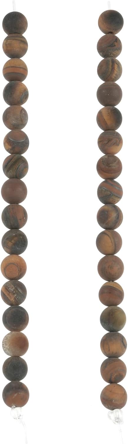 Bead Landing Brown Matte Tiger's Eye Round Beads – 8mm Beads for DIY Jewelry Making, Bracelets, Necklaces & Crafts, 12 Pack (384 Total Beads)