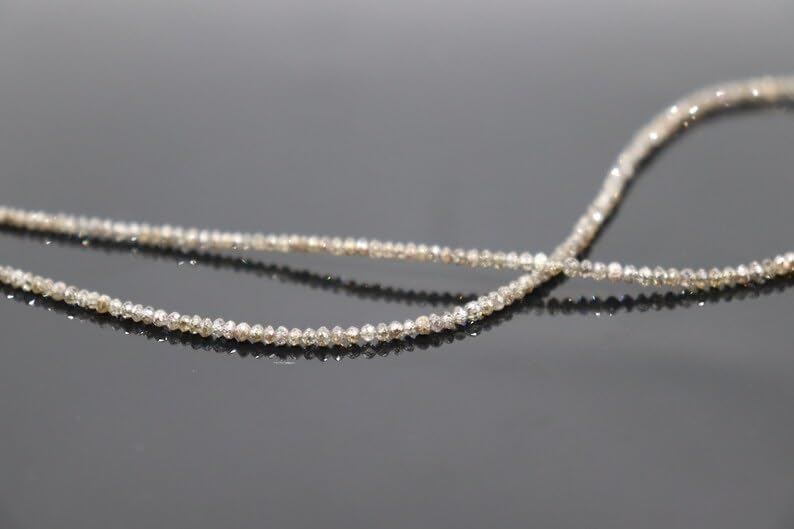 Natural Champagne Diamond Faceted Rondelle Beads 1.8-2.2 mm Light Brown Diamond Faceted Beads Diamond Rondelle Beads