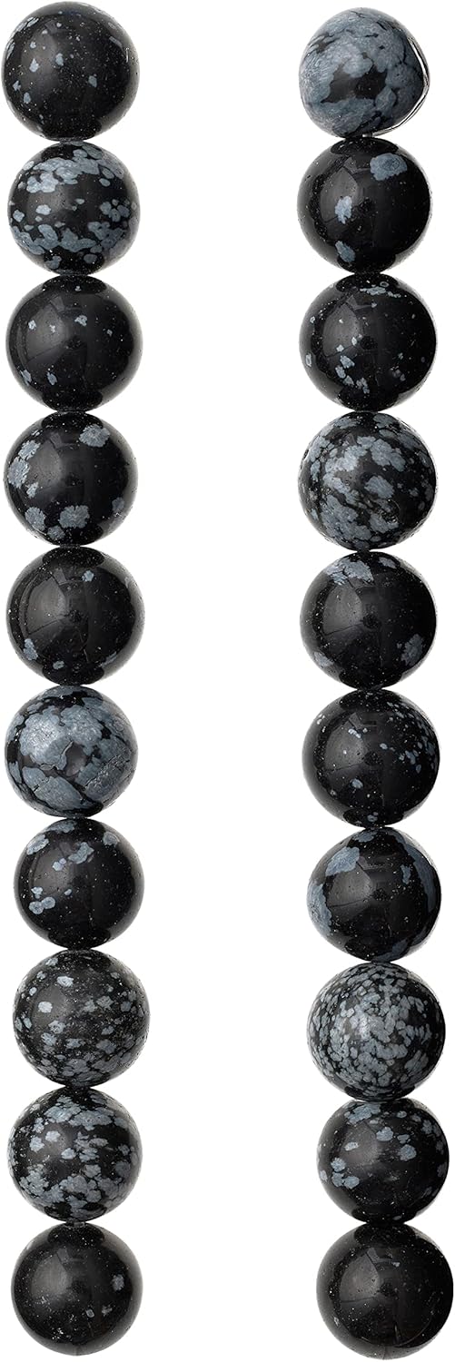 Bead Landing Black & Grey Jasper Round Beads, 10mm, 12 Pack