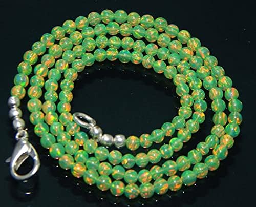 Ethiopian Green Jelly Opal Round Beads Strand AAA+ Quality Size 3 mm Loose Semiprecious Gemstone Beads 16.5''