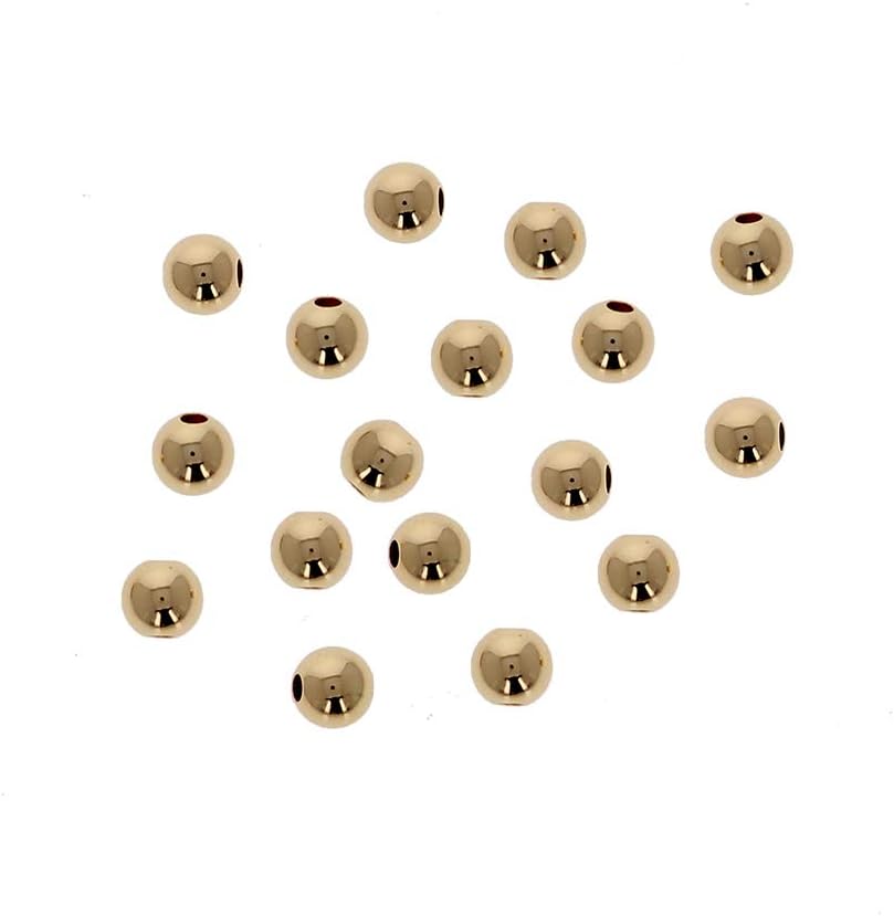 4mm Gold Filled Round Beads, 100 Pieces, Medium Hole Size, Seamless Gold Beads