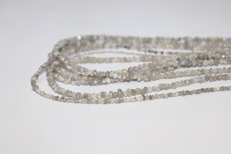 Natural Raw White Diamond Uncut Beads 3-4 mm Diamond Beads Uncut Diamond Beads Grey Diamond Beads Raw Diamond Beads