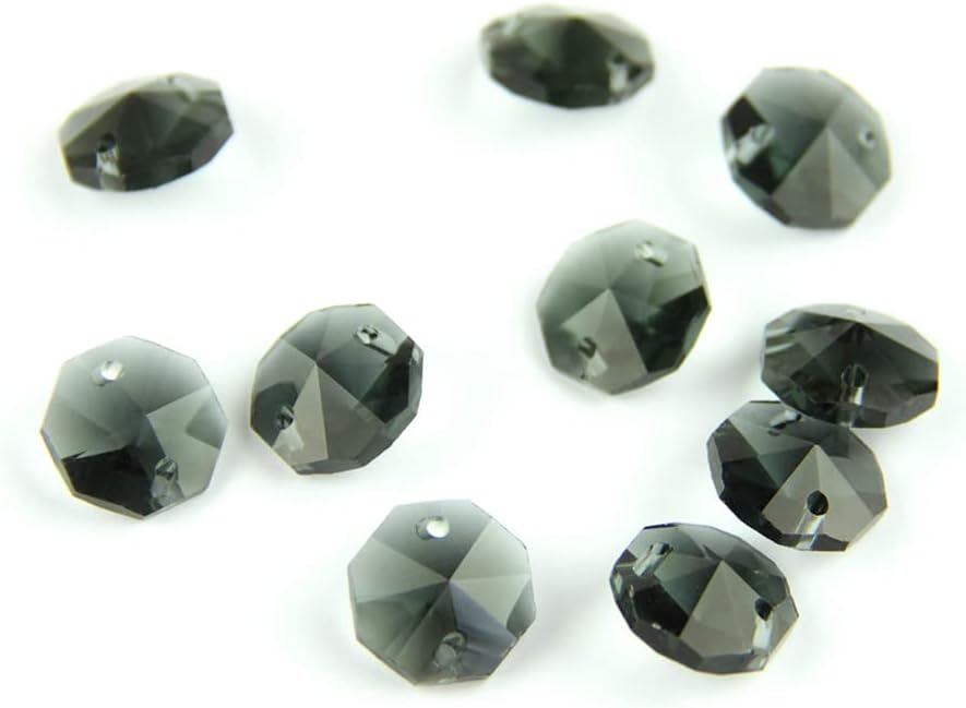 Hanging Crystals Prisms 14mm Octagon Beads 100pcs/500pcs/1000pcs Chandelier Crystal Prisms Hanging Pendant Hangings Crystals for Decoration(1 Hole,1000pcs)