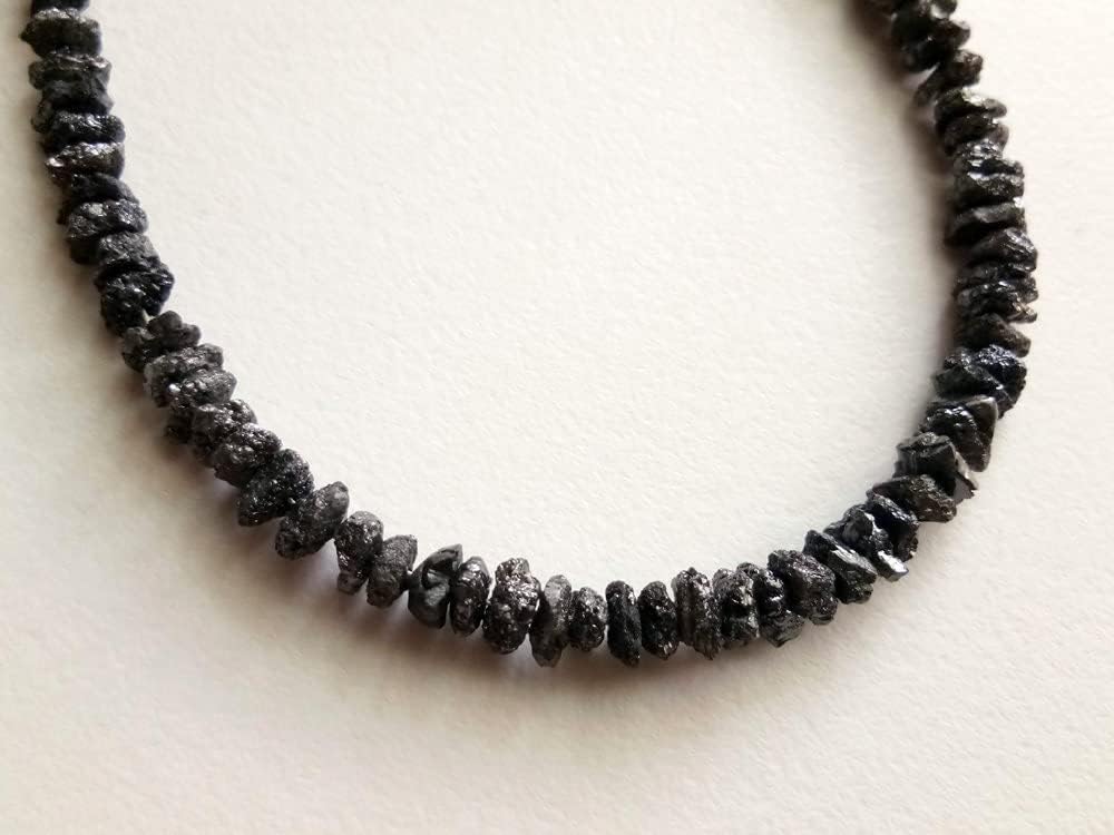 5mm Black Rough Diamond Beads, Black Raw Diamond Beads, 0.5mm Drilled Hole Black Uncut Diamonds For Jewelry (1IN To 4IN Options) - PPD364, 5 MM Drilled)